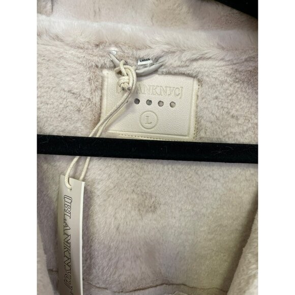 Blank NYC $188 Faux Fur Lined Beige Faux Leather Moto Jacket Sz Large NWT - Picture 8 of 9